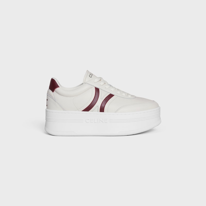celine - sneakers block con triomphe posteriore e zeppa in pelle di vitello