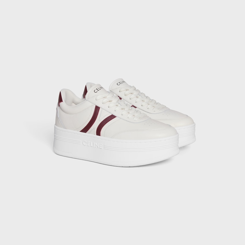 celine - sneakers block con triomphe posteriore e zeppa in pelle di vitello