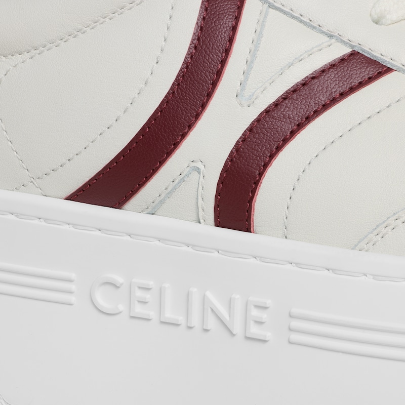 celine - sneakers block con triomphe posteriore e zeppa in pelle di vitello