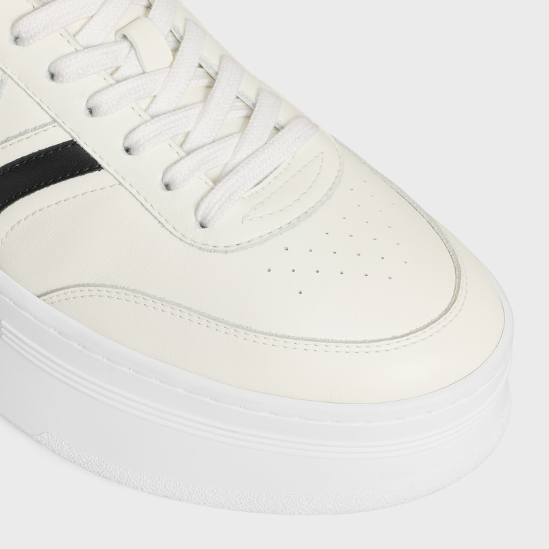 celine - sneakers block con triomphe posteriore e zeppa in pelle di vitello