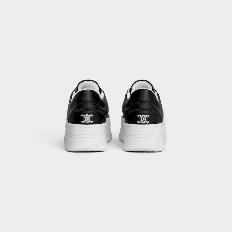 celine - sneakers block con triomphe posteriore e zeppa in pelle di vitello