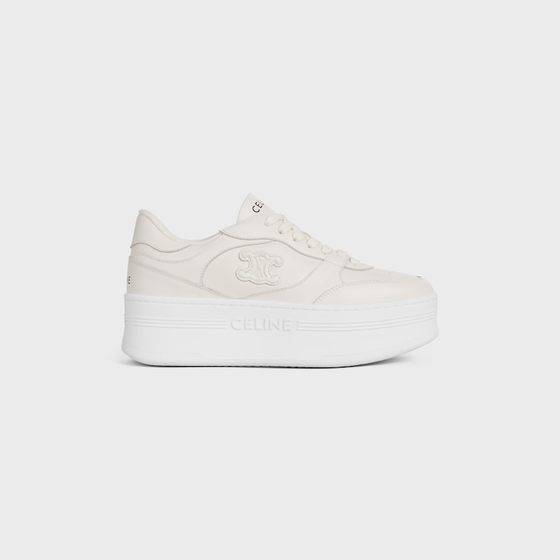 sneaker block wedge con patch triomphe in pelle di vitello