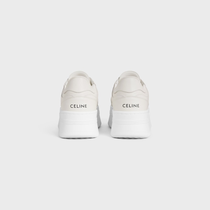 sneaker block wedge con patch triomphe in pelle di vitello