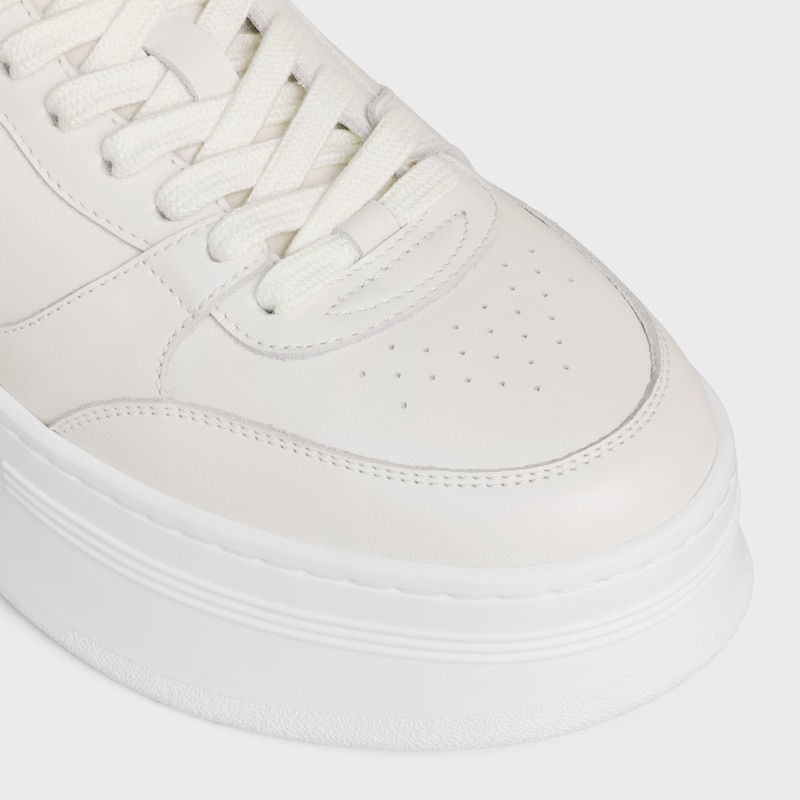 sneaker block wedge con patch triomphe in pelle di vitello