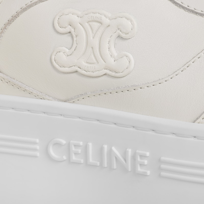 sneaker block wedge con patch triomphe in pelle di vitello