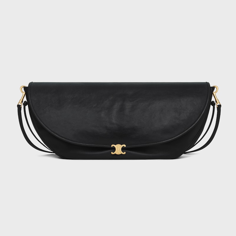 borsa halfmoon soft triomphe in morbida pelle di agnello lucida