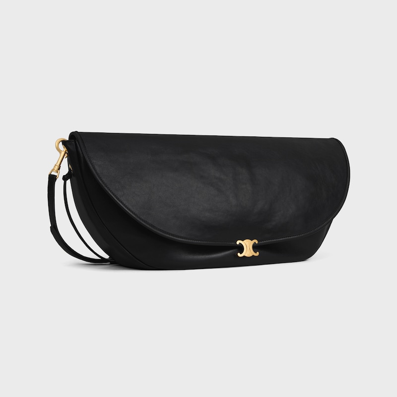 borsa halfmoon soft triomphe in morbida pelle di agnello lucida