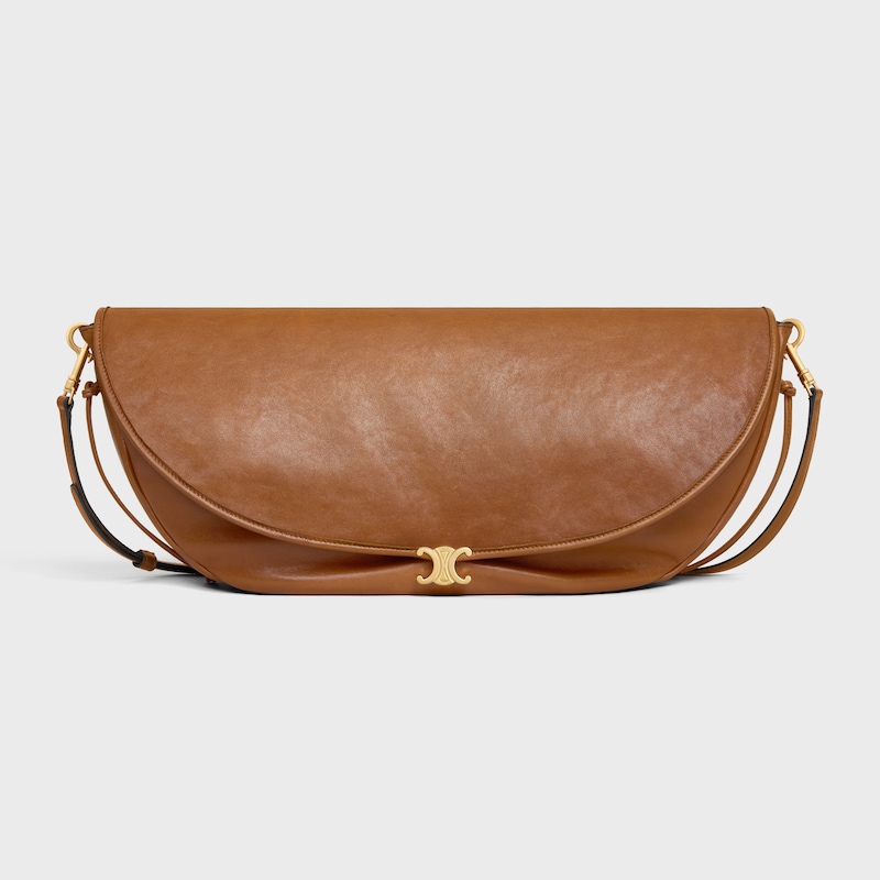 borsa halfmoon soft triomphe in morbida pelle di agnello lucida