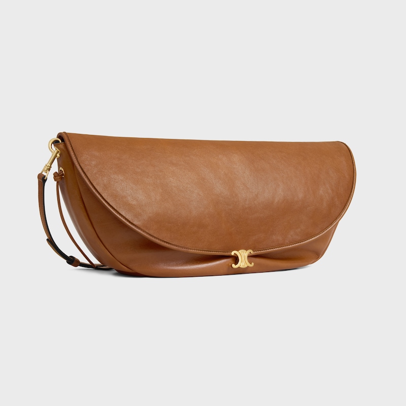 borsa halfmoon soft triomphe in morbida pelle di agnello lucida