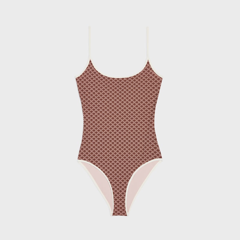 costume da bagno in jersey opaco monogramma