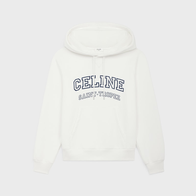 felpa con cappuccio celine in pile di cotone