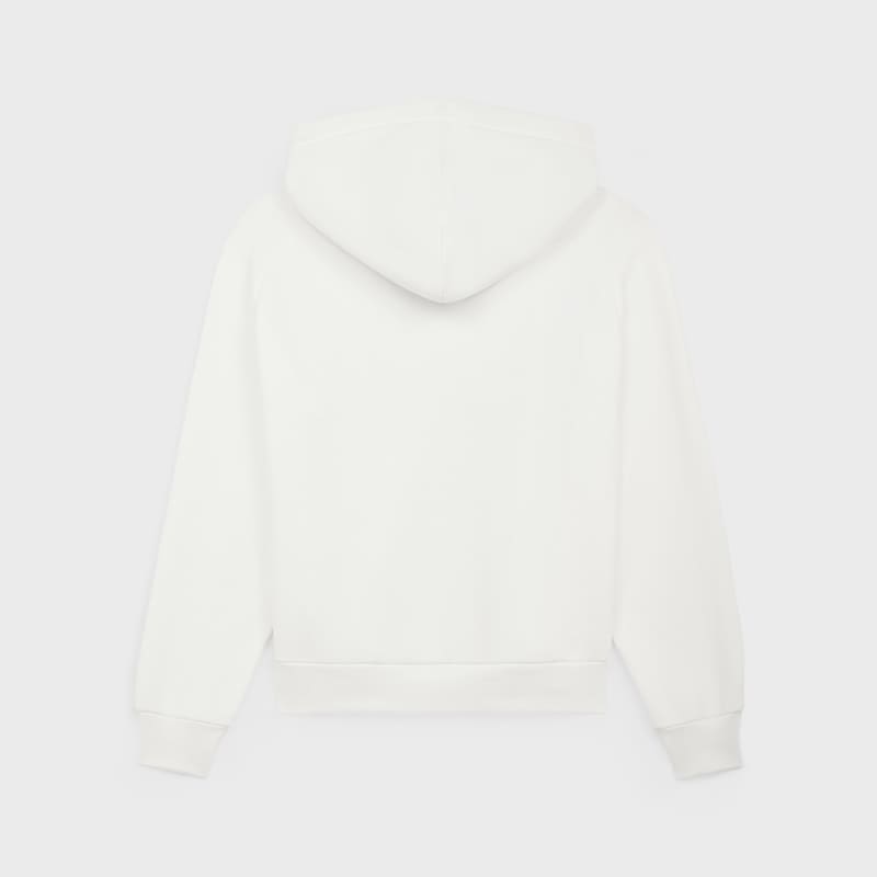 felpa con cappuccio celine in pile di cotone