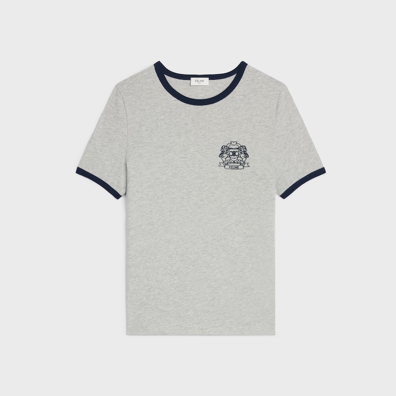 t-shirt blason anni 70 in jersey di cotone