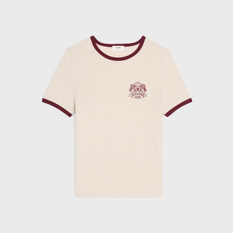 t-shirt blason anni 70 in jersey di cotone