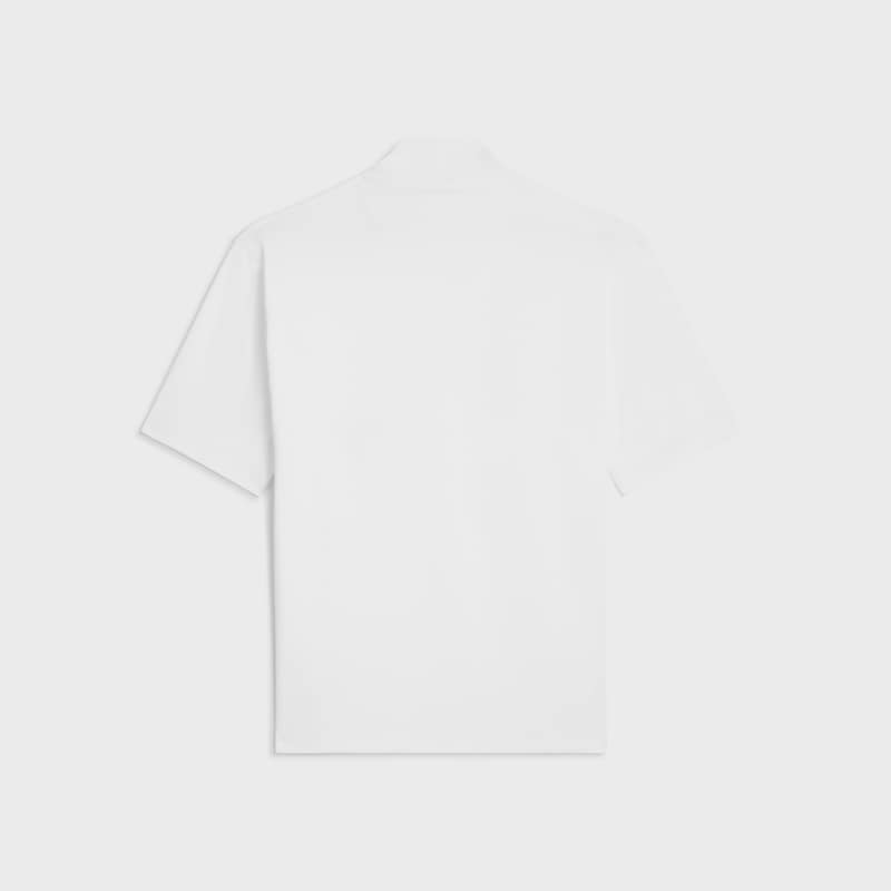 t-shirt a collo alto in jersey di cotone