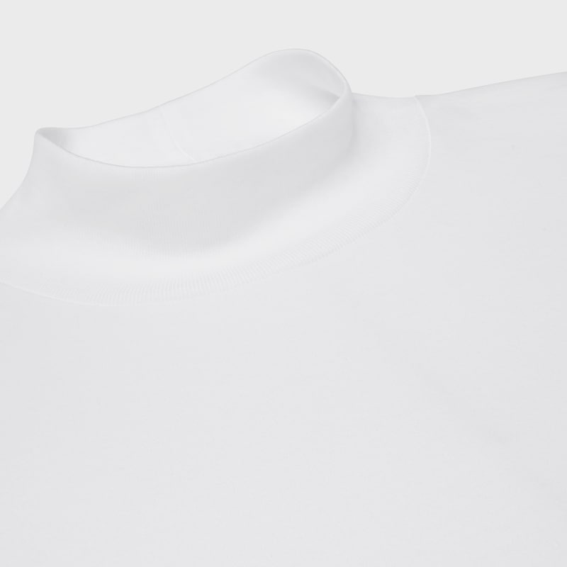 t-shirt a collo alto in jersey di cotone
