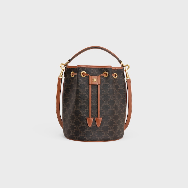 borsa clara in tela triomphe e pelle di vitello