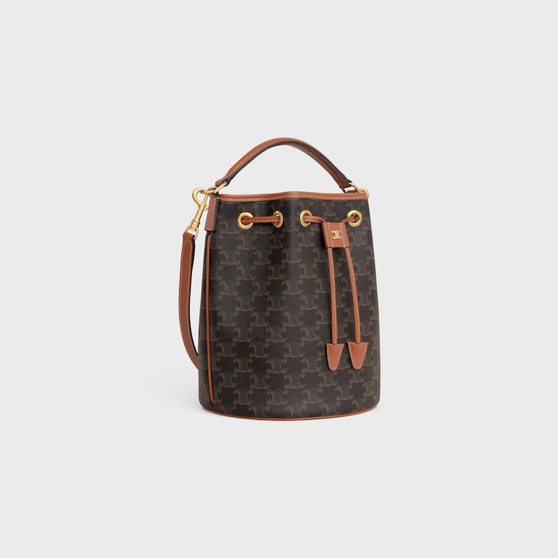 borsa clara in tela triomphe e pelle di vitello