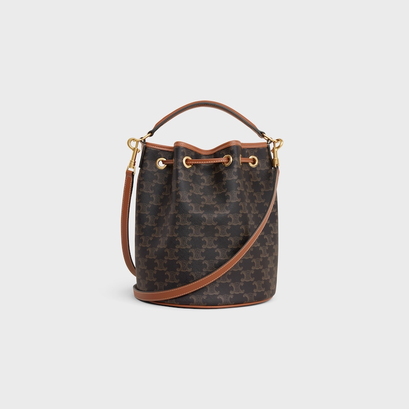 borsa clara in tela triomphe e pelle di vitello
