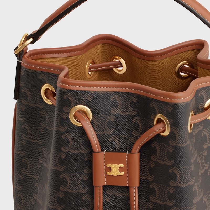 borsa clara in tela triomphe e pelle di vitello