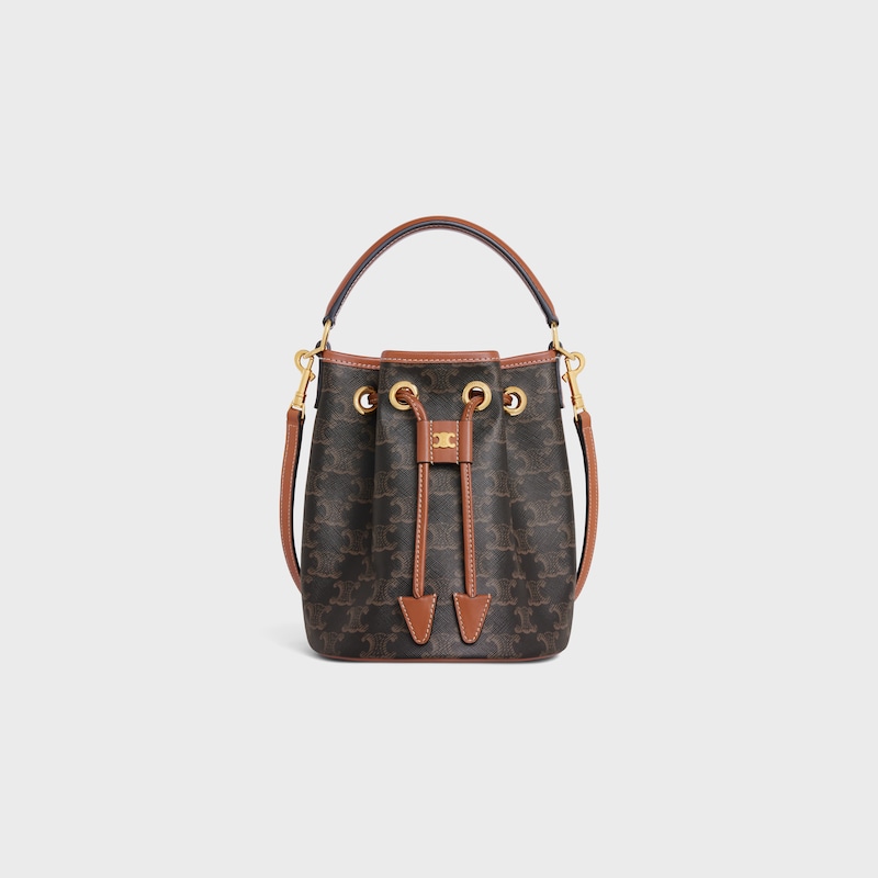 borsa clara teen in canvas triomphe e pelle di vitello
