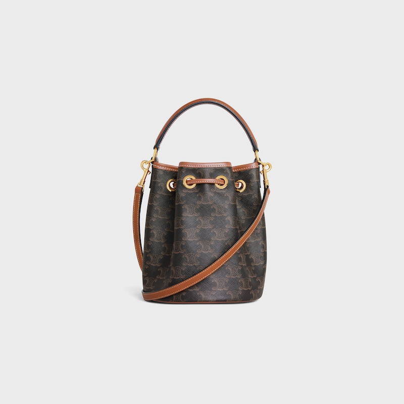 borsa clara teen in canvas triomphe e pelle di vitello