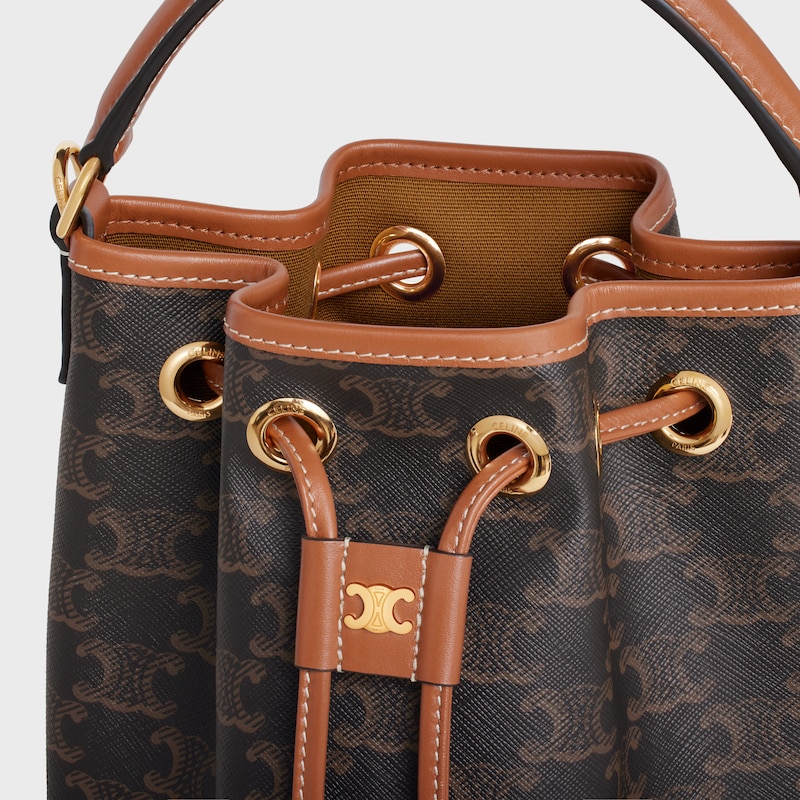 borsa clara teen in canvas triomphe e pelle di vitello
