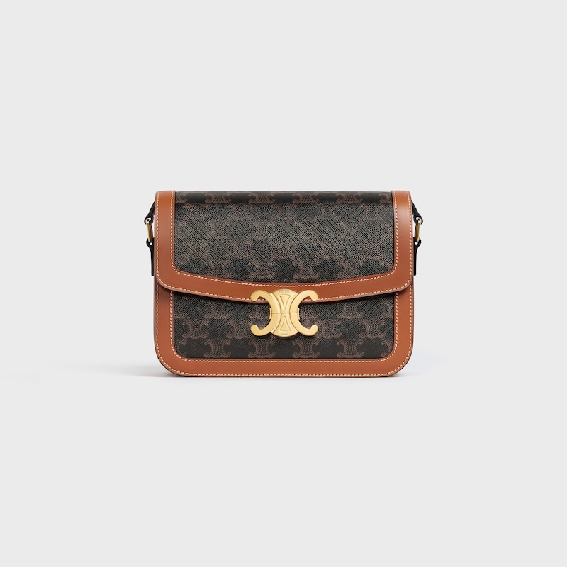 borsa classique triomphe in tela triomphe e pelle di vitello