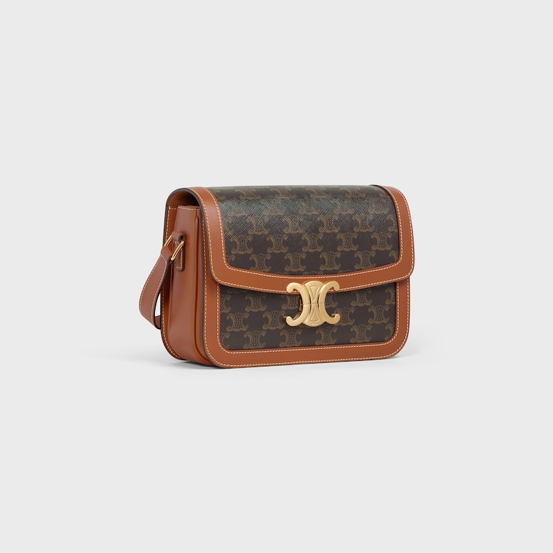 borsa classique triomphe in tela triomphe e pelle di vitello