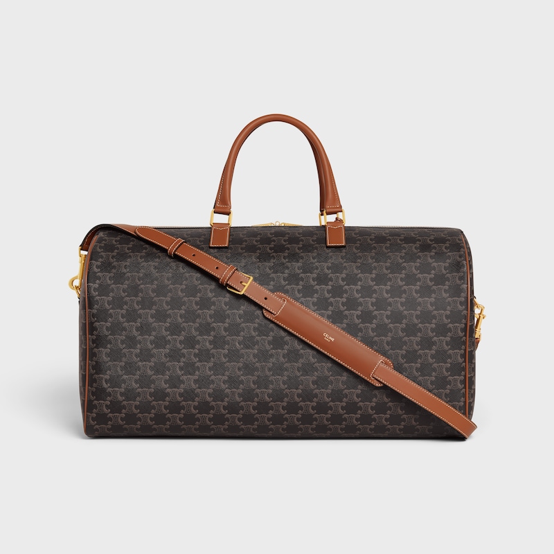 borsa da viaggio grande in tela triomphe con stampa celine