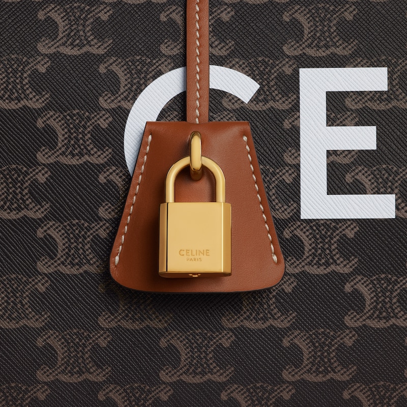 borsa da viaggio grande in tela triomphe con stampa celine