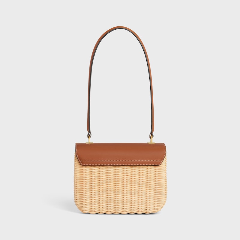 borsa garance teen in vimini e pelle di vitello naturale