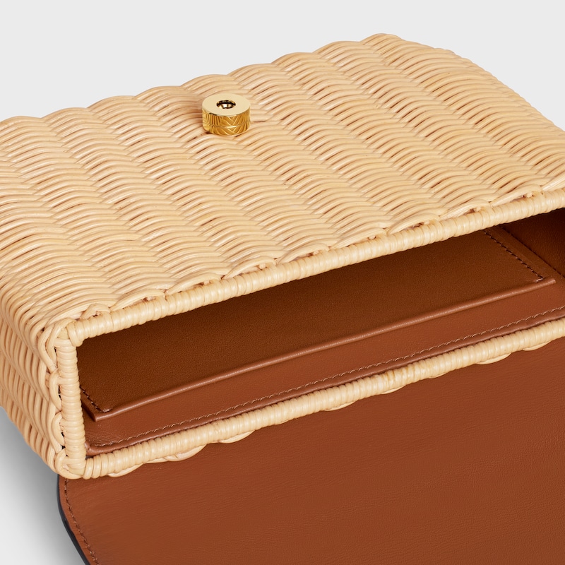 borsa garance teen in vimini e pelle di vitello naturale