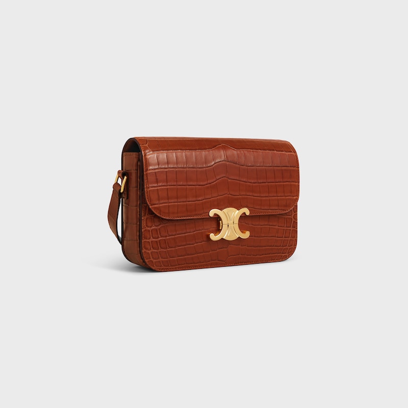 borsa classique triomphe in coccodrillo nilotico