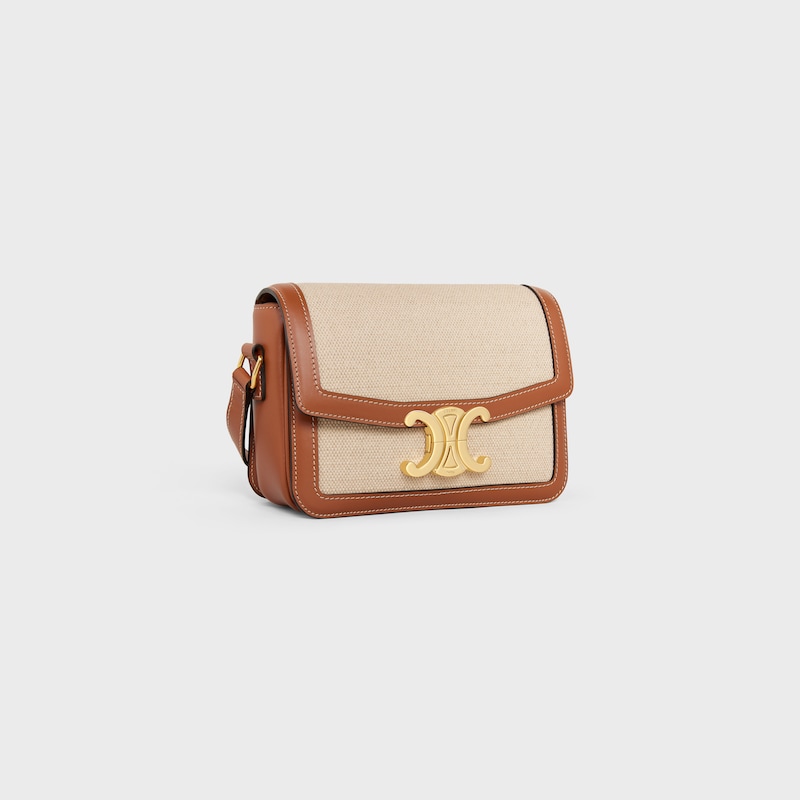 borsa teen triomphe in tessuto e pelle di vitello