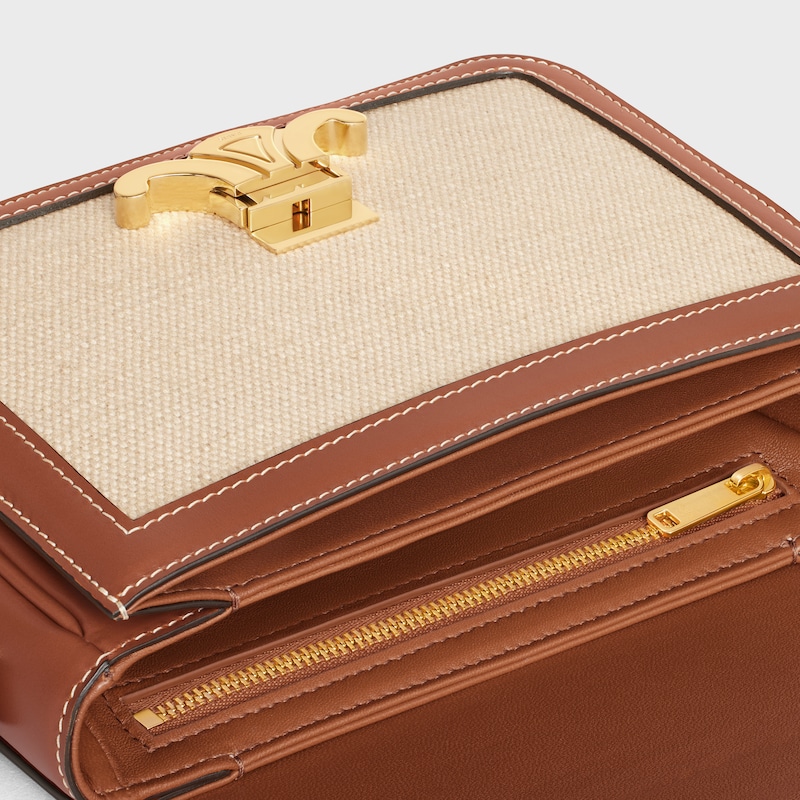 borsa teen triomphe in tessuto e pelle di vitello