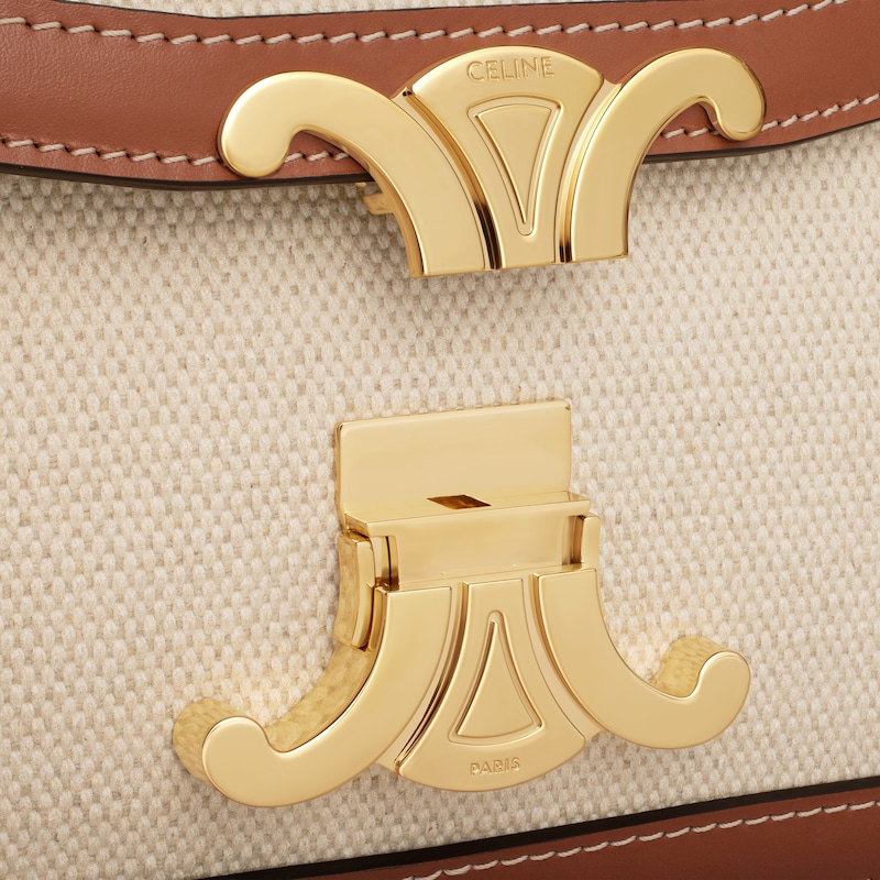 borsa teen triomphe in tessuto e pelle di vitello