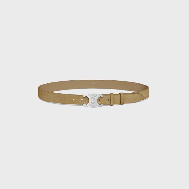 cintura triomphe grande da 30 mm in pelle di vitello scamosciata