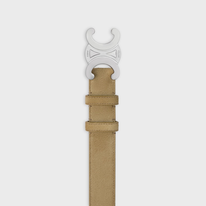 cintura triomphe grande da 30 mm in pelle di vitello scamosciata
