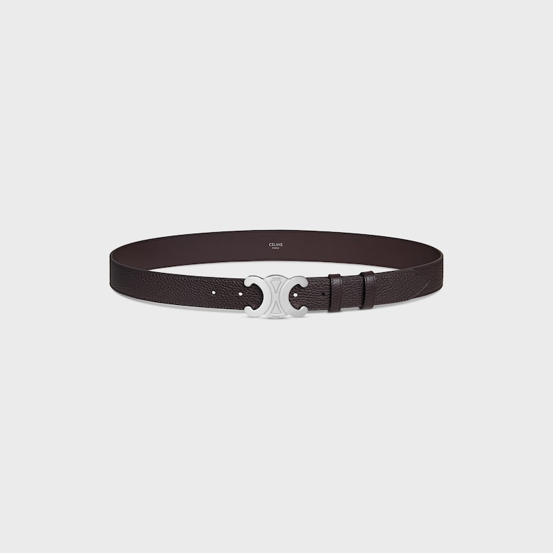 cintura triomphe grande da 30 mm in pelle di vitello granata