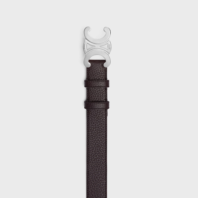 cintura triomphe grande da 30 mm in pelle di vitello granata