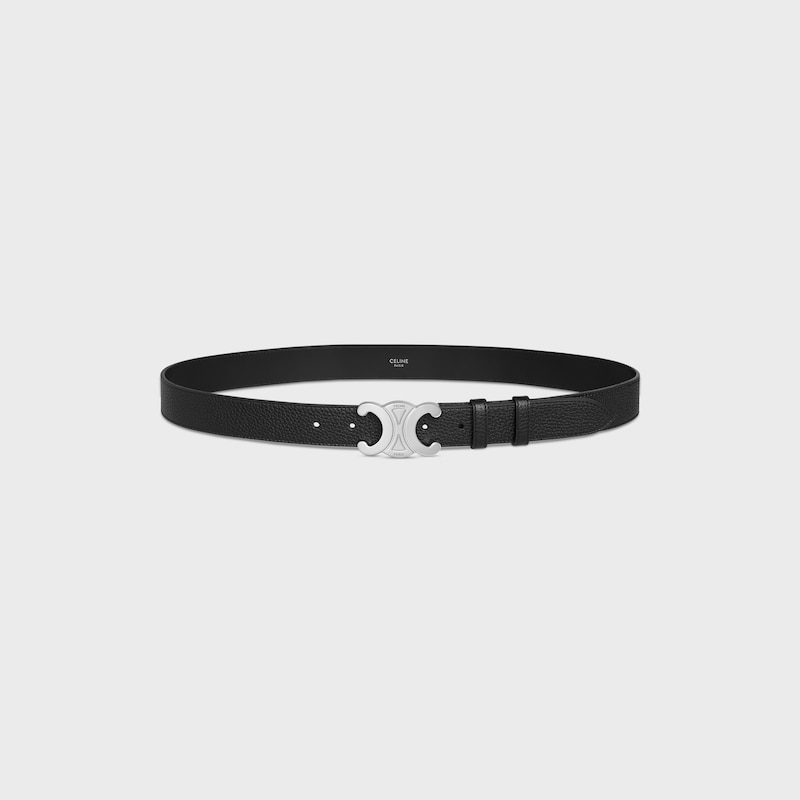 cintura triomphe grande da 30 mm in pelle di vitello granata