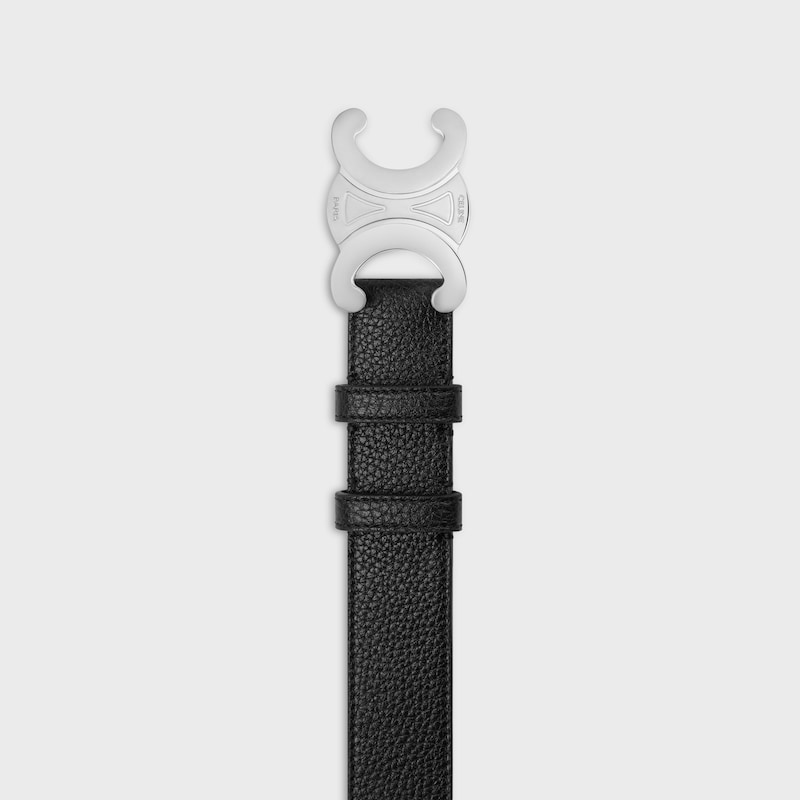 cintura triomphe grande da 30 mm in pelle di vitello granata