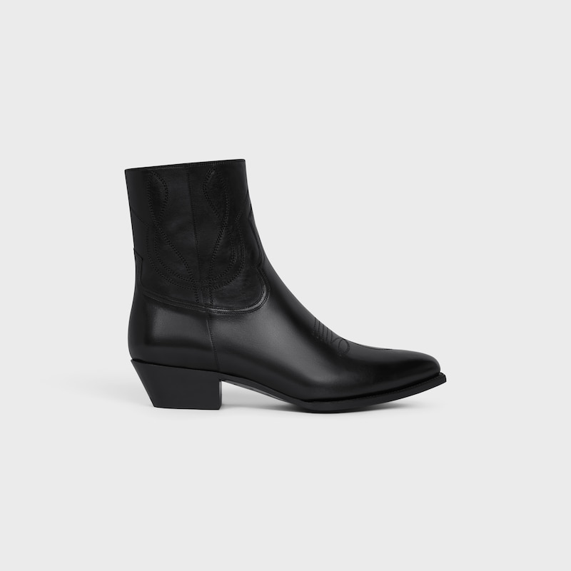 stivali celine western con zip in pelle di vitello