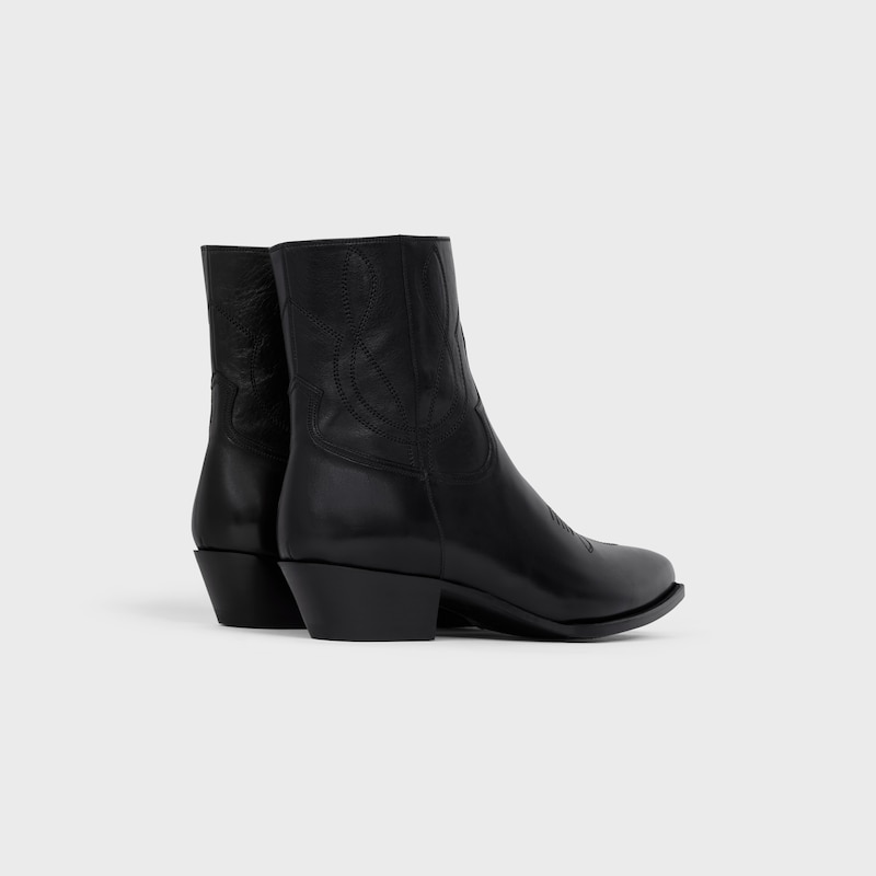 stivali celine western con zip in pelle di vitello