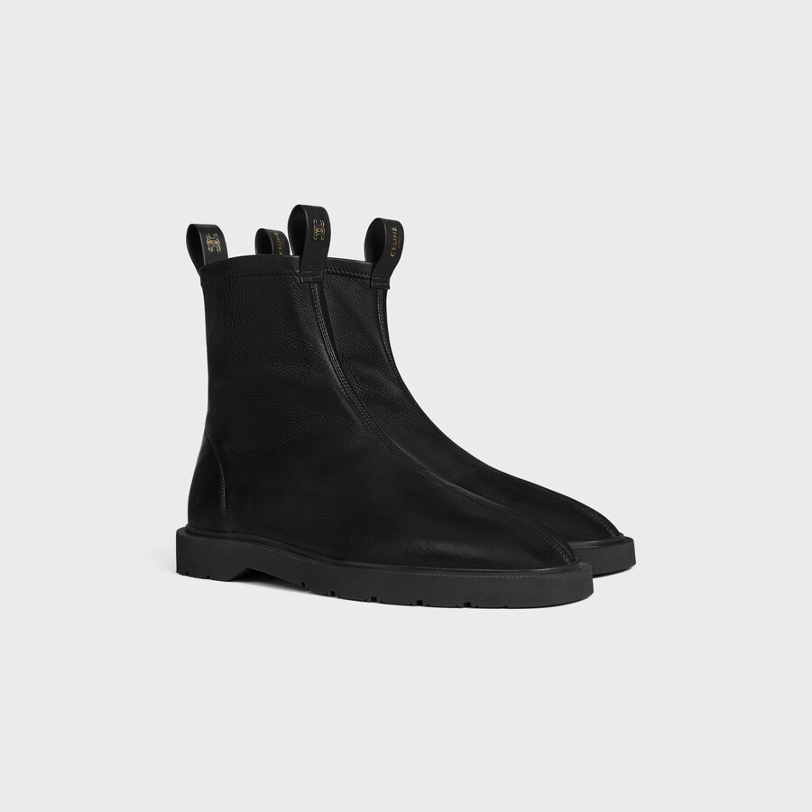 stivale flow con zip in pelle di agnello elasticizzata