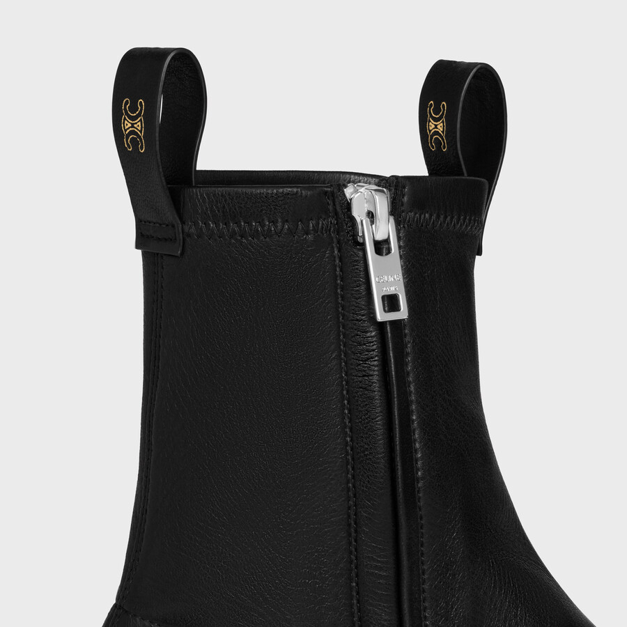 stivale flow con zip in pelle di agnello elasticizzata