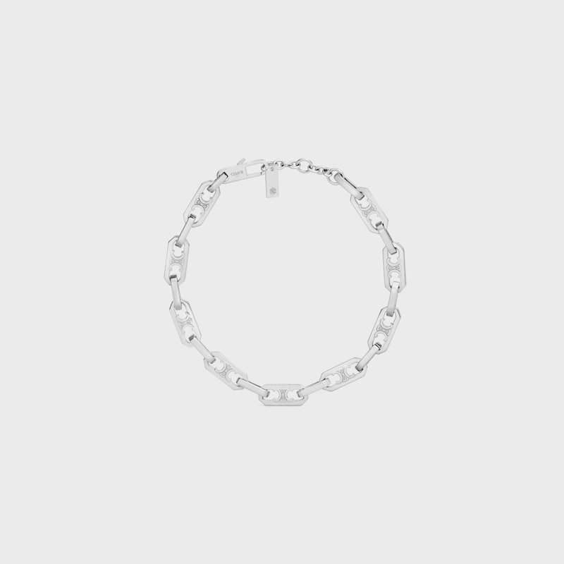 bracciale triomphe small octagon in ottone con finitura rodio