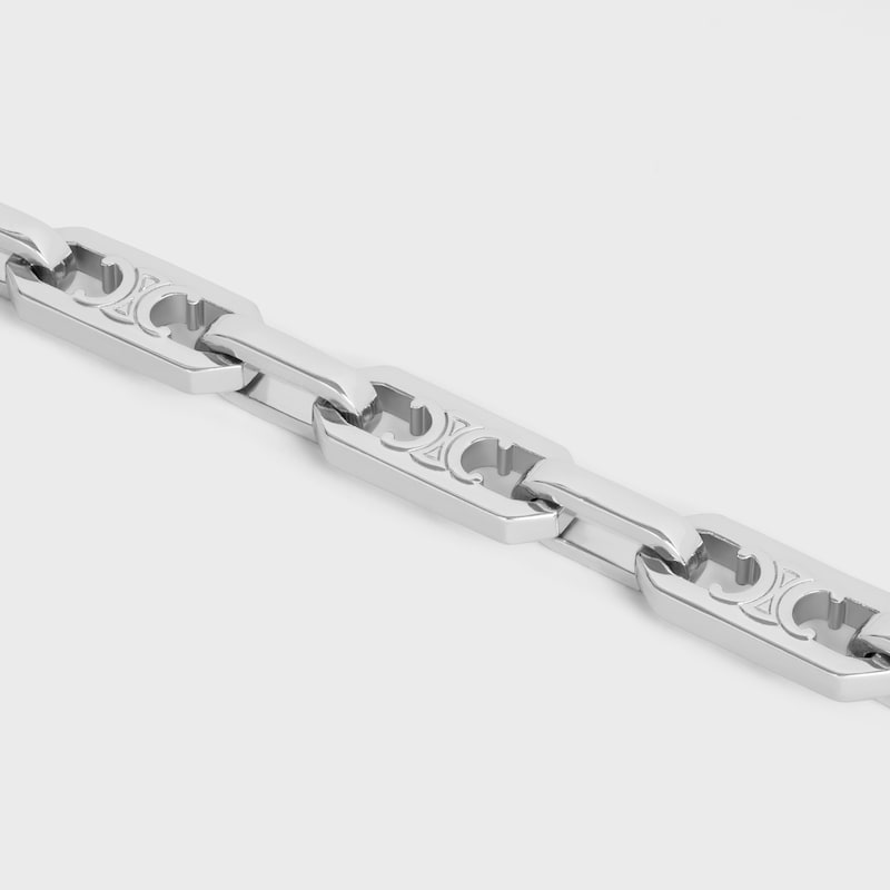 bracciale triomphe small octagon in ottone con finitura rodio