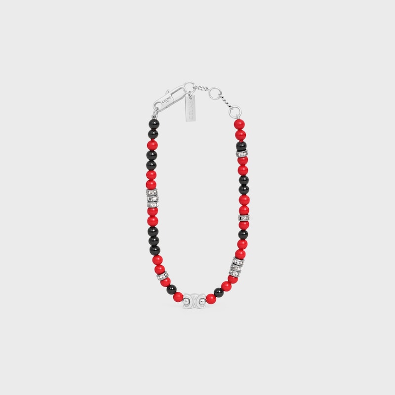 bracciale san onofre triomphe in onice perle di resina strass e ottone con finitura rodio
